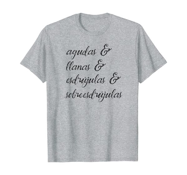 spanish language teacher accenting rules funny tshirt, White;black 
spanish language teacher accenting rules funny tshirt, White;black