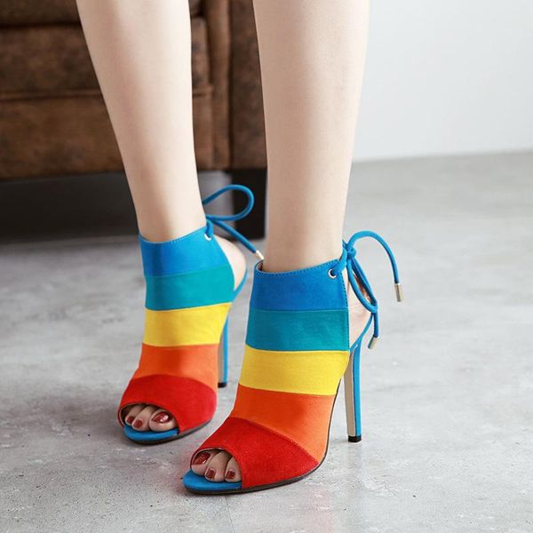 dress shoes fashion women big size high heels rainbow color matching peep toe heel sandals outdoor stiletto pumps, Black
dress shoes fashion women big size high heels rainbow color matching peep toe heel sandals outdoor stiletto pumps, Black