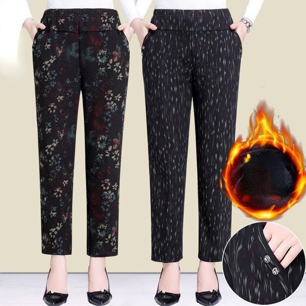 women's pants & capris 2022 autumn winter middle aged elderly women warm velvet elastic high waist casual straight female trousers plus, Black;white
women's pants & capris 2022 autumn winter middle aged elderly women warm velvet elastic high waist casual straight female trousers plus, Black;white