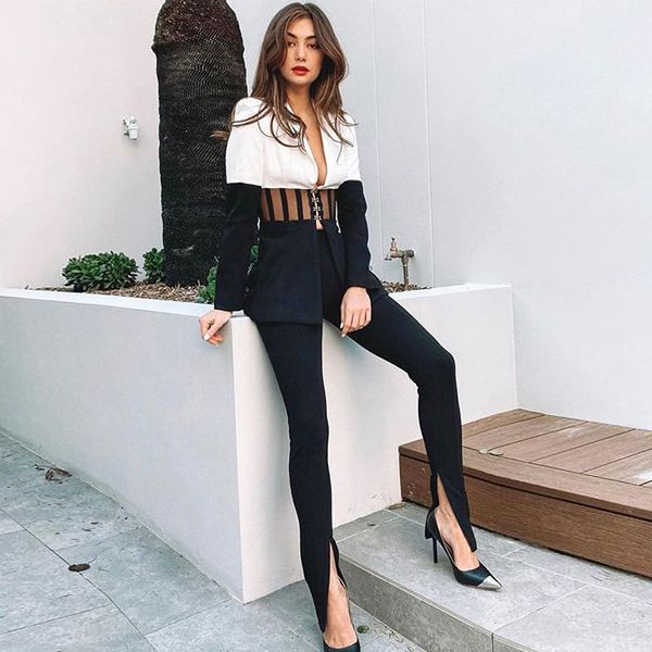 sleeve black long hollow white outward bodycon 2 fashion set pieces joint party at night together stap
sleeve black long hollow white outward bodycon 2 fashion set pieces joint party at night together stap