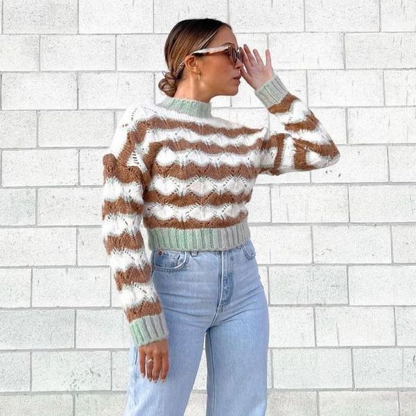 women's sweaters ardm elegant hollow out patchwork strip knitted sweater vintage o neck long sleeve contrast pull femme hiver pullovers, White;black
women's sweaters ardm elegant hollow out patchwork strip knitted sweater vintage o neck long sleeve contrast pull femme hiver pullovers, White;black