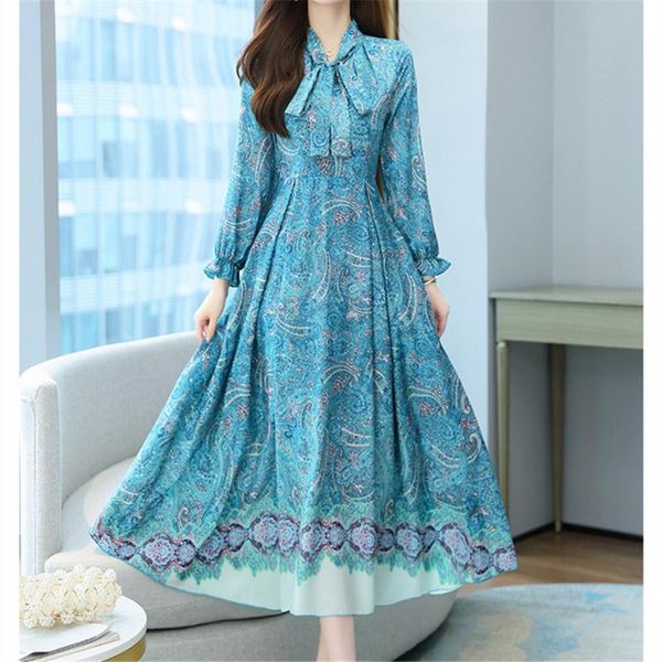 casual dresses spring autumn elegant floral printed dress women bow long sleeve party a-line vestidos female mujer, Black;gray
casual dresses spring autumn elegant floral printed dress women bow long sleeve party a-line vestidos female mujer, Black;gray
