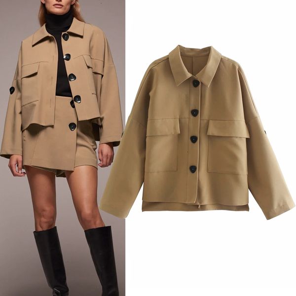 New Women 2021 Autumn Patch Pockets Overshirt Woman Lapel Collar Long Adjustable Sleeve Button Up Vintage Designer Jacket 3fsg 1AZR, Black;brown
New Women 2021 Autumn Patch Pockets Overshirt Woman Lapel Collar Long Adjustable Sleeve Button Up Vintage Designer Jacket 3fsg 1AZR, Black;brown