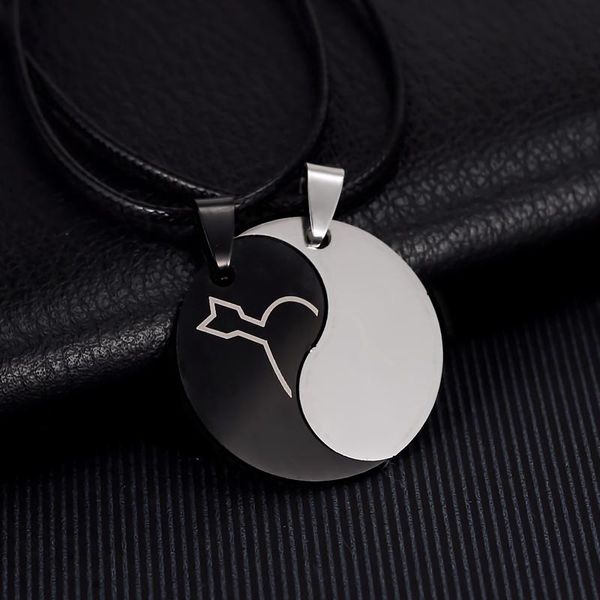 pendant necklaces heart shape cupid's arrow couple titanium steel necklace set tai chi modeling lovers valentine's day memorial gi, Silver
pendant necklaces heart shape cupid's arrow couple titanium steel necklace set tai chi modeling lovers valentine's day memorial gi, Silver