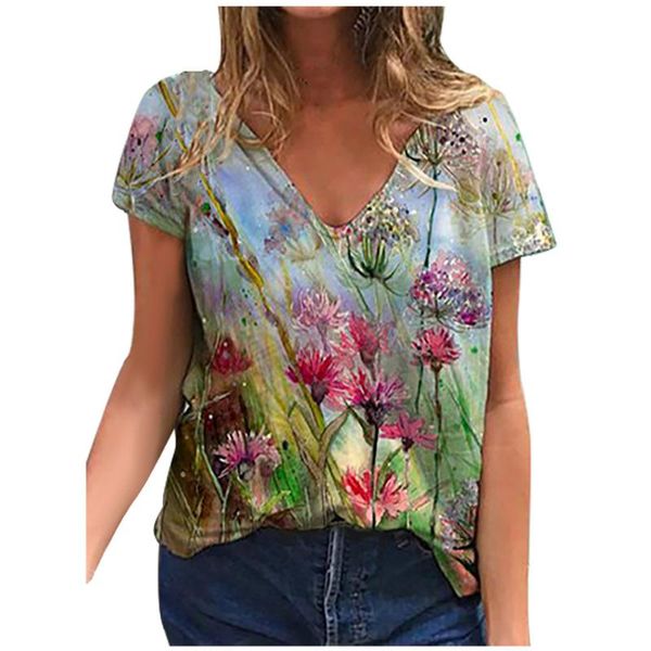 women's t-shirt summer 2021 v-neck short sleeve print floral pullover true to size casual fashion for lady, White
women's t-shirt summer 2021 v-neck short sleeve print floral pullover true to size casual fashion for lady, White