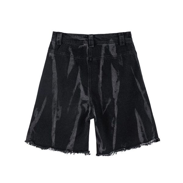 men's shorts high street tie dye edge jeans straight oversize casual summer five-point pants hip hop baggy denim short, White;black
men's shorts high street tie dye edge jeans straight oversize casual summer five-point pants hip hop baggy denim short, White;black
