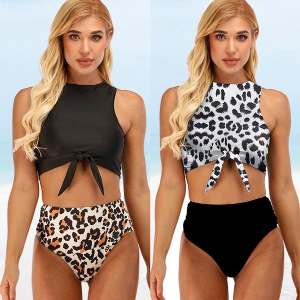 women's swimwear swimsuit printed bikini high waist split two-piece set brazilian bathing suit, White;black
women's swimwear swimsuit printed bikini high waist split two-piece set brazilian bathing suit, White;black