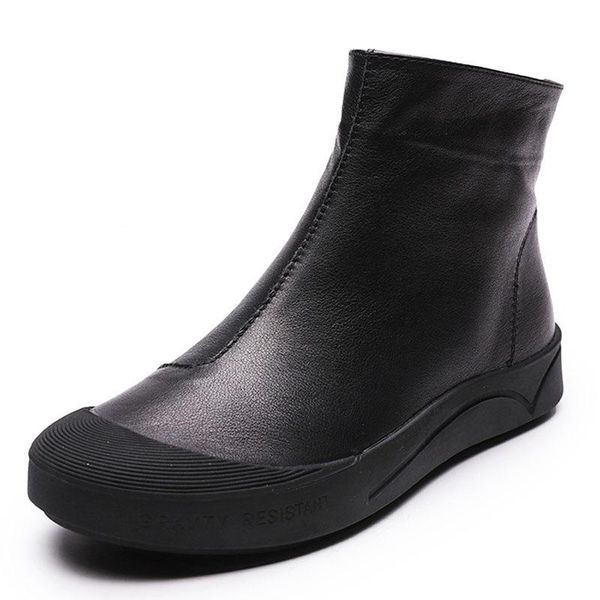 boots 2021 autumn winter genuine leather flat ankle for women warm side zipper soft comfortable cow botas mujer, Black
boots 2021 autumn winter genuine leather flat ankle for women warm side zipper soft comfortable cow botas mujer, Black