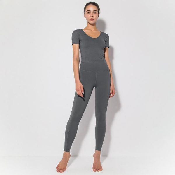 gym clothing yoga side pocket push up training suit women casual short sleeve high elastic trening running set sport, White;black
gym clothing yoga side pocket push up training suit women casual short sleeve high elastic trening running set sport, White;black