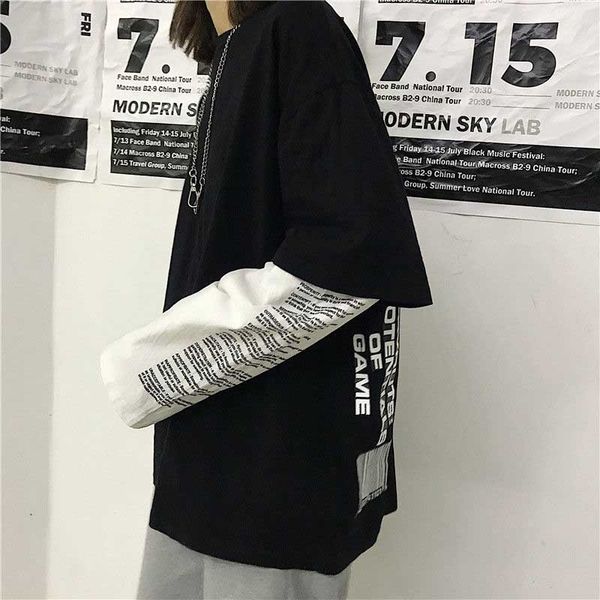 goth punk women's clothes tshirt couple letter print loose fake two vintage pieces of long sleeve shirt soft aesthetic 156u, White
goth punk women's clothes tshirt couple letter print loose fake two vintage pieces of long sleeve shirt soft aesthetic 156u, White