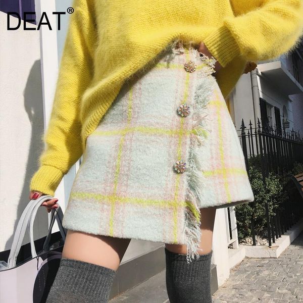 skirts deat 2021 spring bright color lattice irregular skirt women high street temperament single breasted tide pd277, Black
skirts deat 2021 spring bright color lattice irregular skirt women high street temperament single breasted tide pd277, Black