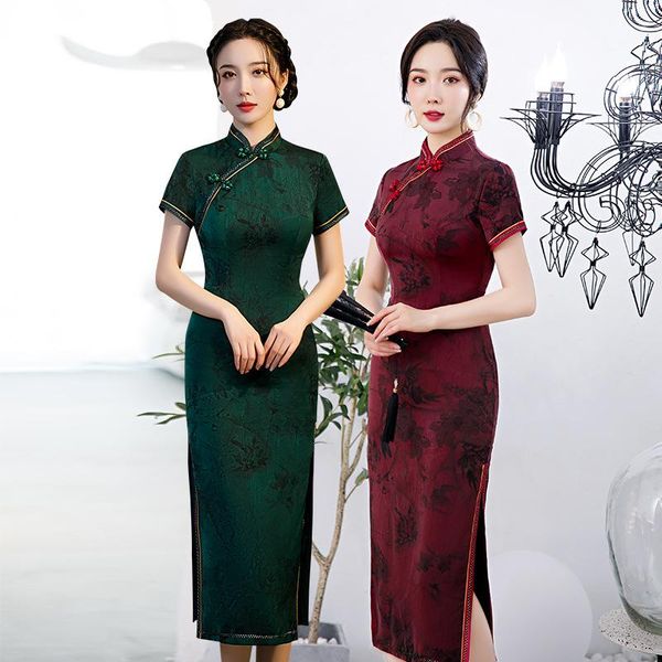 ethnic clothing cheongsam dress modern 2021 chinese slim long lace retro traditional qipao oriental wedding women dresses plus size, Red
ethnic clothing cheongsam dress modern 2021 chinese slim long lace retro traditional qipao oriental wedding women dresses plus size, Red