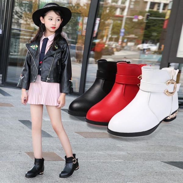 girls' leather boots 2021 winter new children' short boots personality buckle plush student shoes princess shoes boys, Black;grey
girls' leather boots 2021 winter new children' short boots personality buckle plush student shoes princess shoes boys, Black;grey
