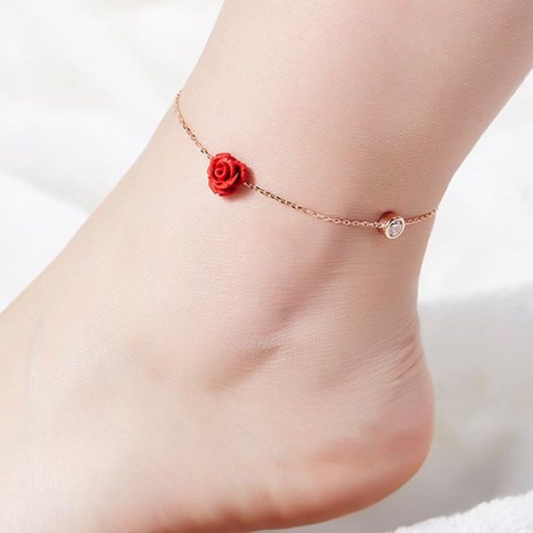 red trees brand real 925 sterling silver women foot bracelet fine jewelry fashion red rose ankle bracelet silver drop shipping f1219, Red;blue
red trees brand real 925 sterling silver women foot bracelet fine jewelry fashion red rose ankle bracelet silver drop shipping f1219, Red;blue