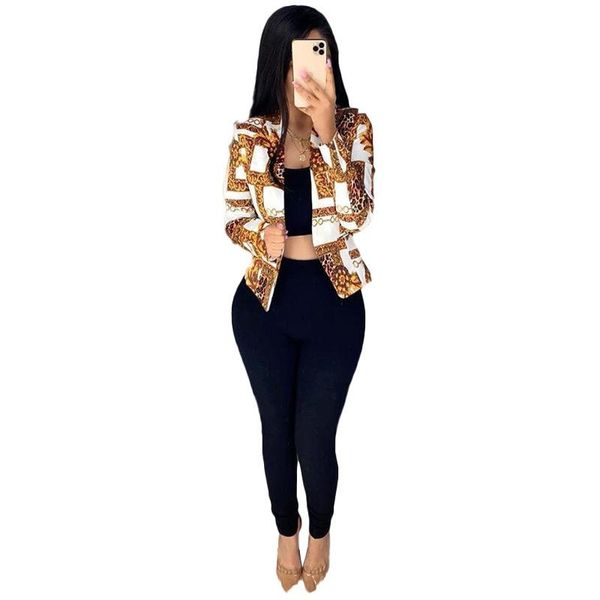 women's jackets 2021 ins summer casual fashion women slim street temperament printed long-sleeved jacket, Black;brown
women's jackets 2021 ins summer casual fashion women slim street temperament printed long-sleeved jacket, Black;brown