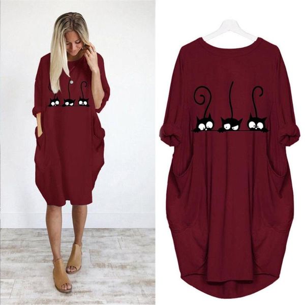 casual dresses autumn loose women t-shirt dress fashion cute kitty print o neck long sleeve pocket midi femme big size 5xl, Black;gray
casual dresses autumn loose women t-shirt dress fashion cute kitty print o neck long sleeve pocket midi femme big size 5xl, Black;gray
