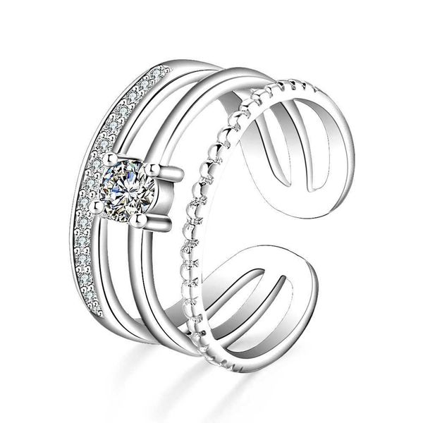 adjustable quality rings for women jewelry multi-layer mosaic cz zircon resizable ring party bague femme anillos p0818, Silver
adjustable quality rings for women jewelry multi-layer mosaic cz zircon resizable ring party bague femme anillos p0818, Silver