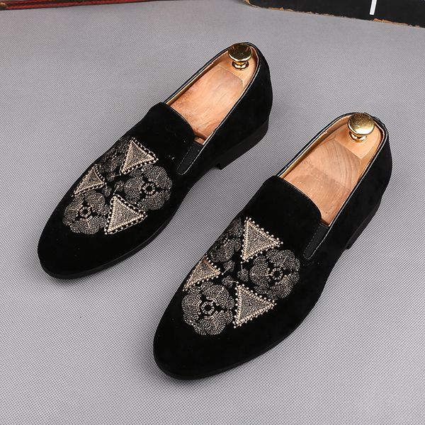 men's fashion printed embroidery suede flats shoes oxfords zapatos de novio man party wedding dress formal prom shoes, Black
men's fashion printed embroidery suede flats shoes oxfords zapatos de novio man party wedding dress formal prom shoes, Black