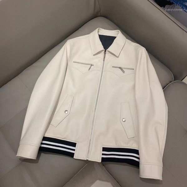 spring and autumn men coat fashion genuine leather jacket turn-down collar baseball uniform men's & faux, Black
spring and autumn men coat fashion genuine leather jacket turn-down collar baseball uniform men's & faux, Black