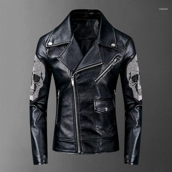 men's jackets 2021 skulls diamonds mens and coats high street style turn-down neck streetwear slim pu jacket men casacas para hombre1, Black;brown
men's jackets 2021 skulls diamonds mens and coats high street style turn-down neck streetwear slim pu jacket men casacas para hombre1, Black;brown