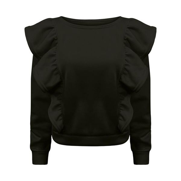 women's hoodies & sweatshirts ruffle stitching thickened hoodiesweater women casual solid color long sleeve sweatshirt, Black
women's hoodies & sweatshirts ruffle stitching thickened hoodiesweater women casual solid color long sleeve sweatshirt, Black