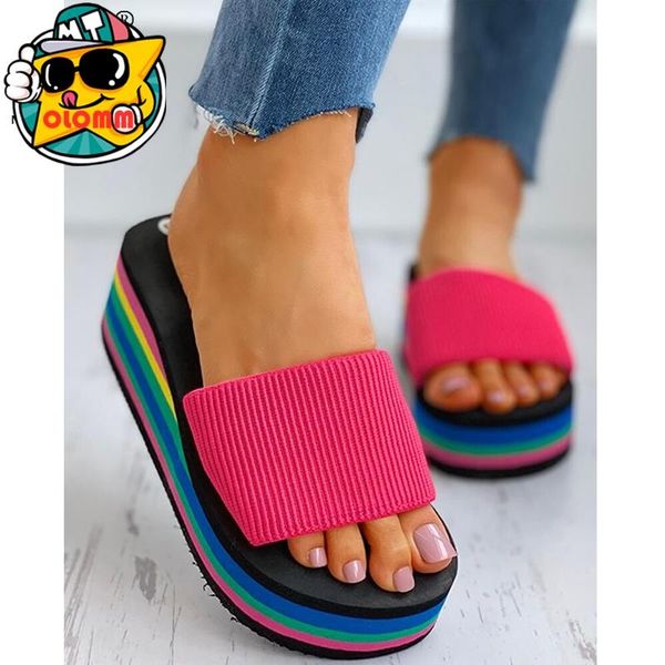2021 woman's summer mid heel slippers outdoor beach shoes platform sandals fashion multicolor plus size 40, Black
2021 woman's summer mid heel slippers outdoor beach shoes platform sandals fashion multicolor plus size 40, Black