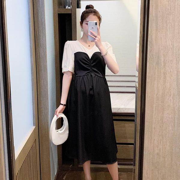 maternity dresses 2021 summer short sleeve dress fashionable western style pregnant woman chiffon office lady elegant a-line, White
maternity dresses 2021 summer short sleeve dress fashionable western style pregnant woman chiffon office lady elegant a-line, White