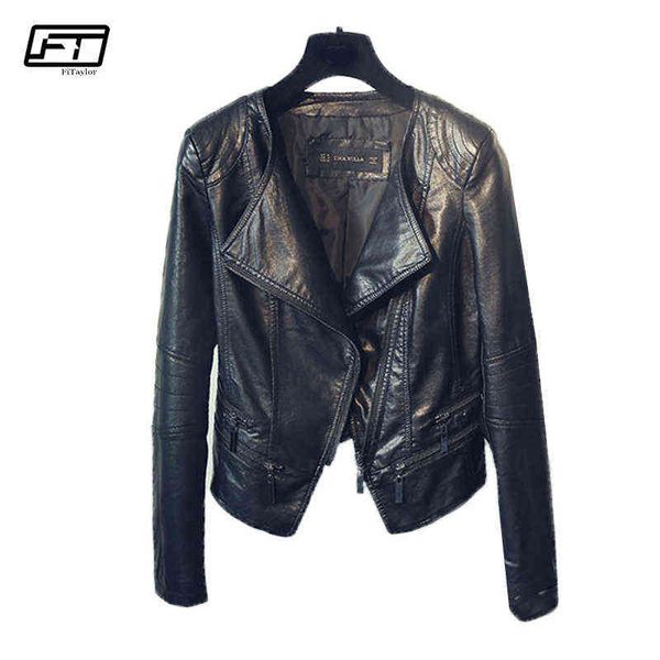 fitaylor spring autumn ladies motorcycle leather jackets women turn-down collar zipper slim black moto & biker jacket female 211118
fitaylor spring autumn ladies motorcycle leather jackets women turn-down collar zipper slim black moto & biker jacket female 211118