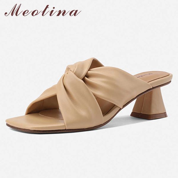 meotina slippers shoes women natural genuine leather sandals med heel slides hoof heel square toe ladies footwear summer black 210608
meotina slippers shoes women natural genuine leather sandals med heel slides hoof heel square toe ladies footwear summer black 210608