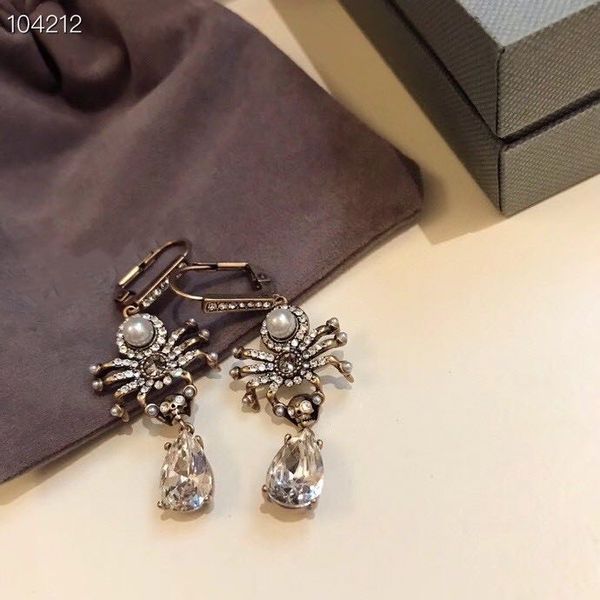 vintage classic brand designer full crystal round pearl spider charm dangle earrings for women jewelry, Silver
vintage classic brand designer full crystal round pearl spider charm dangle earrings for women jewelry, Silver