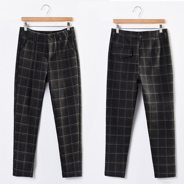 women's pants & capris elastic waist carrot women 's nine points winter thick plaid loose british wild casual, Black;white
women's pants & capris elastic waist carrot women 's nine points winter thick plaid loose british wild casual, Black;white