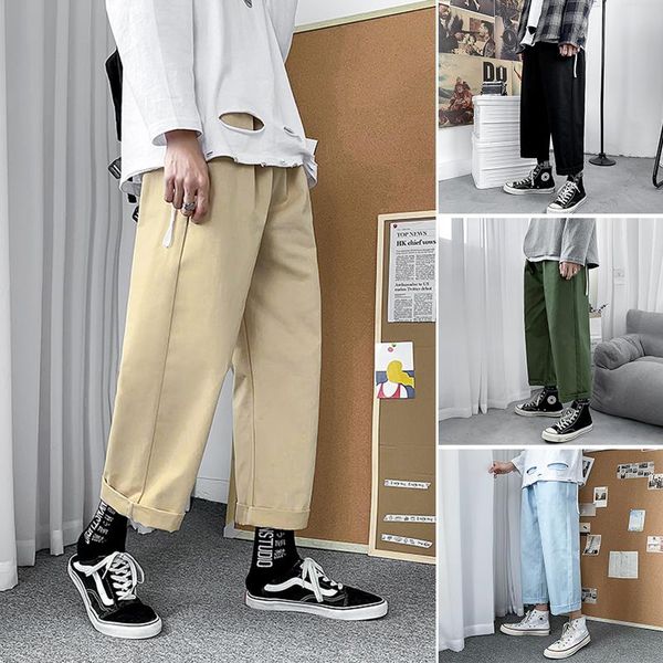men's pants spring autumn solid color casual korean loose straight wide leg men streetwear hip-hop ankle-length, Black
men's pants spring autumn solid color casual korean loose straight wide leg men streetwear hip-hop ankle-length, Black