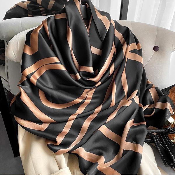 scarves 2021 women silk scarf female foulard design letter chain print large shawls wrap headscarf hijabs soft bandana, Blue;gray
scarves 2021 women silk scarf female foulard design letter chain print large shawls wrap headscarf hijabs soft bandana, Blue;gray