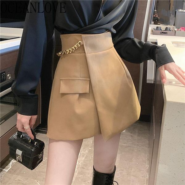 women's shorts oceanlove irregular women solid high waist chains vintage autumn winter pu ropa mujer korean fashion femininos, White;black
women's shorts oceanlove irregular women solid high waist chains vintage autumn winter pu ropa mujer korean fashion femininos, White;black