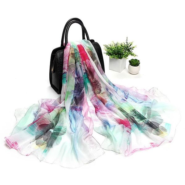 scarves elegant quality silk scarf women 100% spring autumn winter shawl girls real joker cj110xf7, Blue;gray
scarves elegant quality silk scarf women 100% spring autumn winter shawl girls real joker cj110xf7, Blue;gray