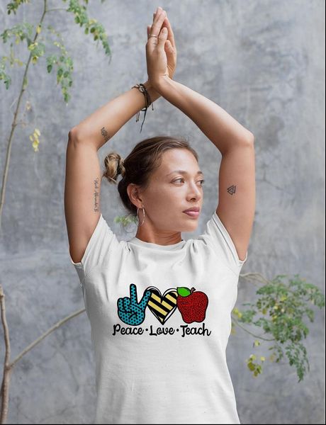peace love education print female harajuku graphic t shirt casual teacher short sleeve aesthetic female t shirt camisetas mujer, White
peace love education print female harajuku graphic t shirt casual teacher short sleeve aesthetic female t shirt camisetas mujer, White
