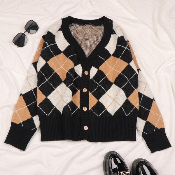 women's knits & tees women argyle sweater cardigan vintage warm long sleeve knitted pullovers lady autumn winter casual korean style je, White
women's knits & tees women argyle sweater cardigan vintage warm long sleeve knitted pullovers lady autumn winter casual korean style je, White