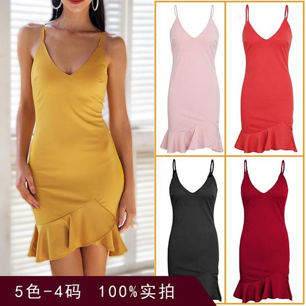 casual dresses summer nightclub slim-fit suspenders ruffled fishtail dress women's solid color large size high waist, Black;gray
casual dresses summer nightclub slim-fit suspenders ruffled fishtail dress women's solid color large size high waist, Black;gray