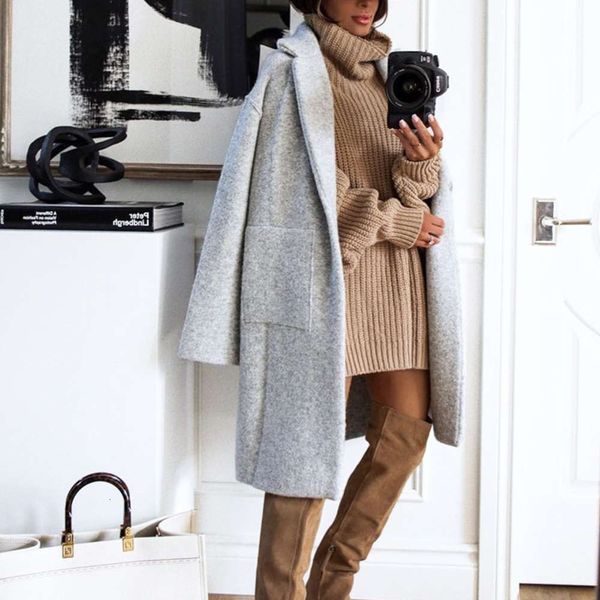 autumn and winter women's solid color cardigan loose leisure long wool coat, Black;brown
autumn and winter women's solid color cardigan loose leisure long wool coat, Black;brown