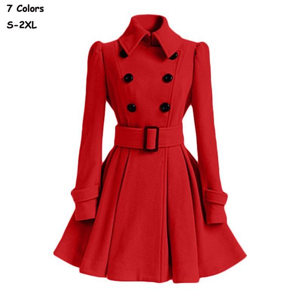 women's wool & blends fashion 2021 women autumn winter clothing coats long slim skirt with belt casual double breasted outerwear female, Black
women's wool & blends fashion 2021 women autumn winter clothing coats long slim skirt with belt casual double breasted outerwear female, Black