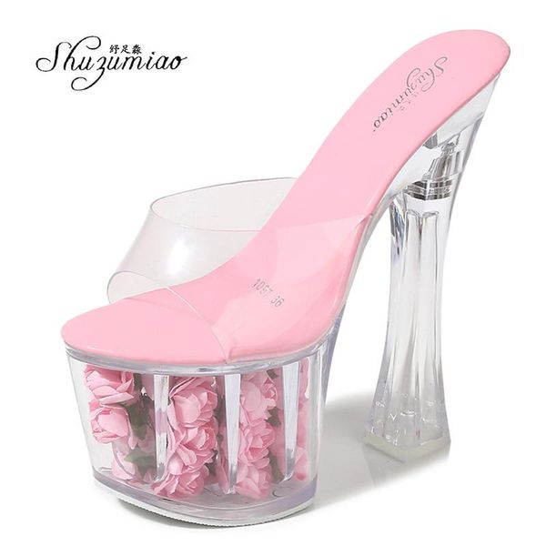 new women slipper shoes super high heels 17cm rose slippers platform sandals transparent clear heel crystal shoes wedding, Black
new women slipper shoes super high heels 17cm rose slippers platform sandals transparent clear heel crystal shoes wedding, Black