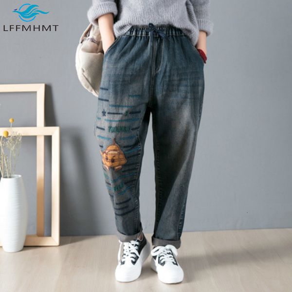 2021 new spring fall fashion women elastic waist denim pant office lady korean style vintage embroidery streetwear large size t2hf, Blue
2021 new spring fall fashion women elastic waist denim pant office lady korean style vintage embroidery streetwear large size t2hf, Blue