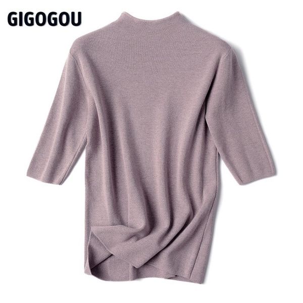 gigogou half sleeve women turtleneck sweater autumn spring pullover soft female jumper black white tight sweaters pull femme 210810, White;black
gigogou half sleeve women turtleneck sweater autumn spring pullover soft female jumper black white tight sweaters pull femme 210810, White;black
