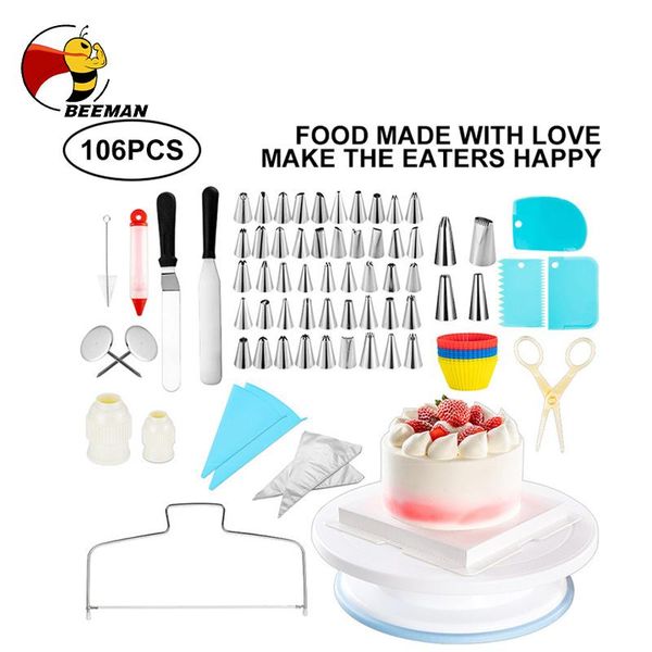 baking & pastry tools 61pcs/106pcs cake turntable decorating kit rotary table tool piping nozzle bag set supplies sets
baking & pastry tools 61pcs/106pcs cake turntable decorating kit rotary table tool piping nozzle bag set supplies sets