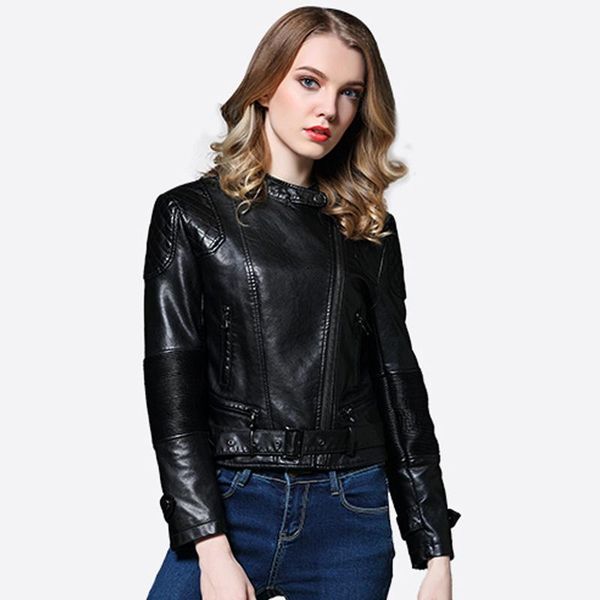 women's leather & faux 2021 autumn women motorcycle pu black jackets lady biker outerwear coat with belt long sleeve female coats
women's leather & faux 2021 autumn women motorcycle pu black jackets lady biker outerwear coat with belt long sleeve female coats