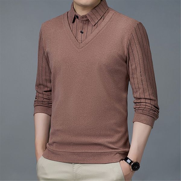 autumn and winter men's long sleeve fake two piece warm t-shirt imitation german veet stitching slim fit stripe bottomed shirt, White;black
autumn and winter men's long sleeve fake two piece warm t-shirt imitation german veet stitching slim fit stripe bottomed shirt, White;black