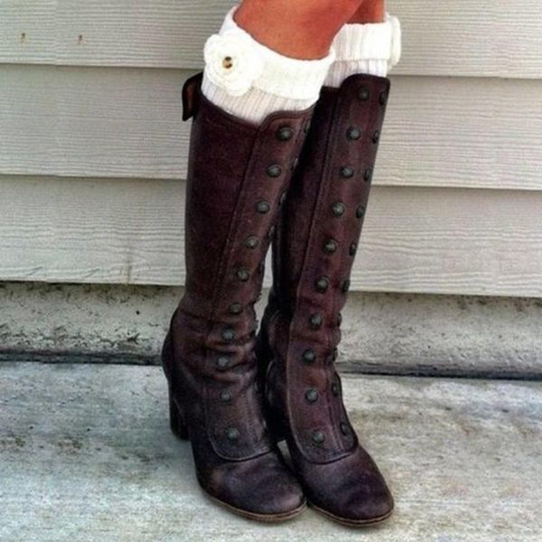 boots women knee-high long fashion retro rivets side zip booties high heels shoes woman boot warmer hiking snow, Black
boots women knee-high long fashion retro rivets side zip booties high heels shoes woman boot warmer hiking snow, Black