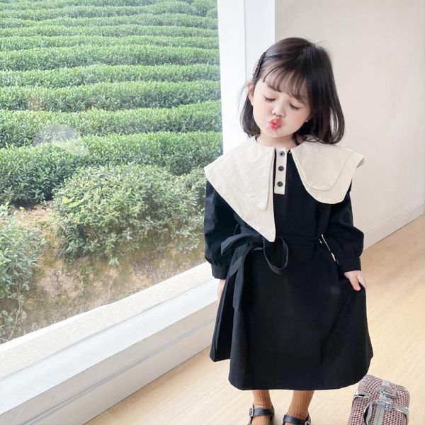 girl's dresses dress 2021 spring for girls fashion irregular large lapel vintage black children's clothing, Red;yellow
girl's dresses dress 2021 spring for girls fashion irregular large lapel vintage black children's clothing, Red;yellow