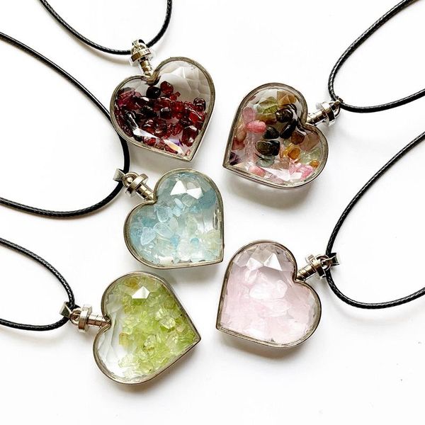 pendant necklaces natural crystal heart stone necklace adjustable black cord handmade wholesale drop 1pc, Silver
pendant necklaces natural crystal heart stone necklace adjustable black cord handmade wholesale drop 1pc, Silver