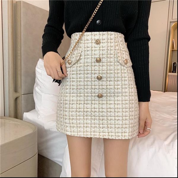 plaid tweed skirts women high waist elegant vintage mini pencil skirt zipper autumn winter wool skirts buttons designer x510, Black
plaid tweed skirts women high waist elegant vintage mini pencil skirt zipper autumn winter wool skirts buttons designer x510, Black
